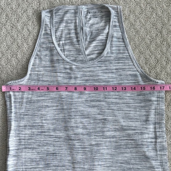 Athleta Essence Spacedye Tie Back Tank Gray/White Med NWT Athleisure Yoga Soft - Picture 16 of 16